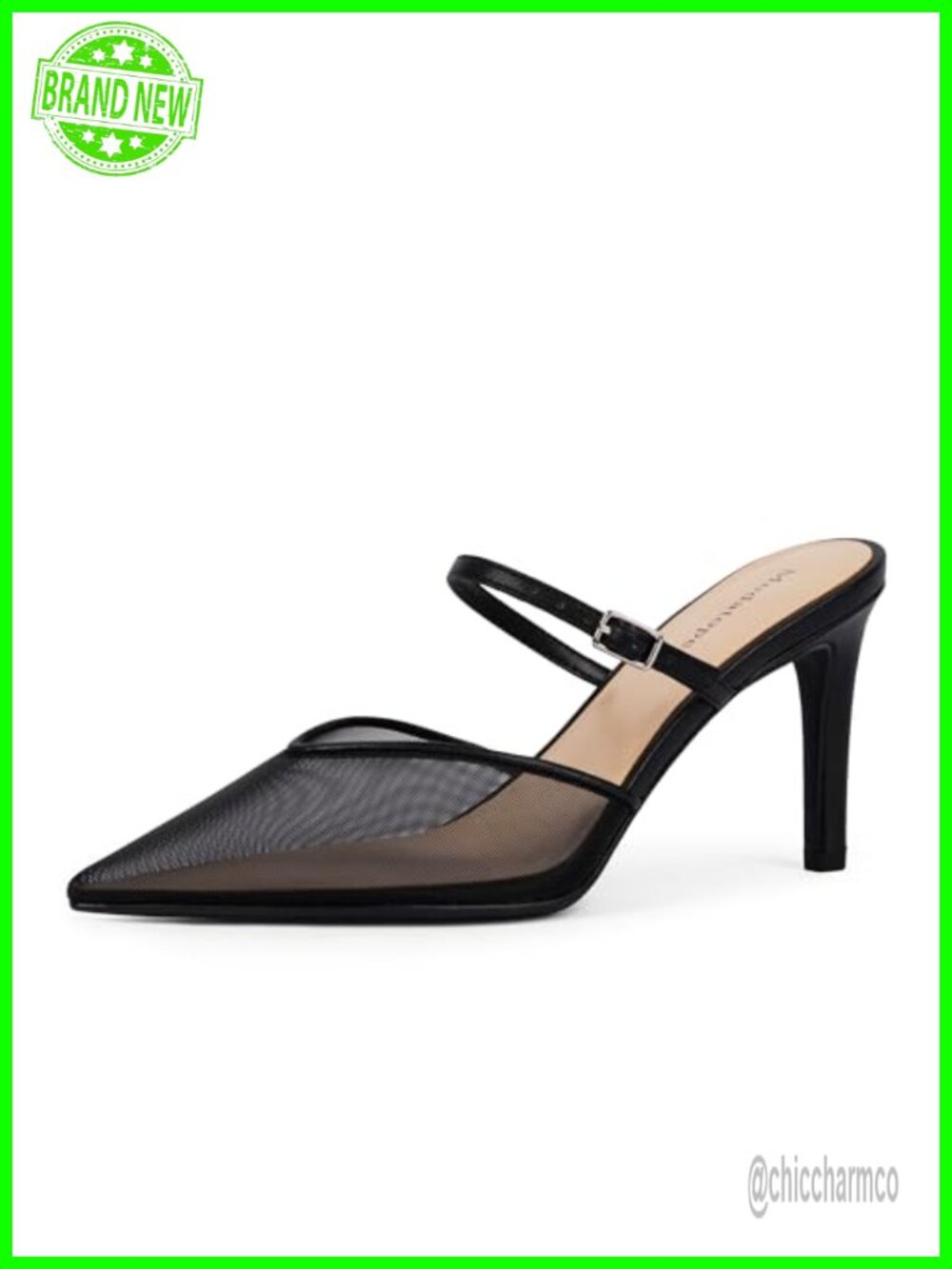 Pointed Toe Ankle Strap Heels, Stiletto Closed Toe Pumps Mules